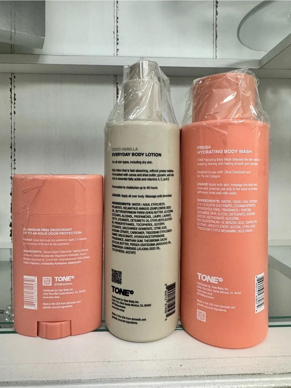 TONE Citrus Pink Grapefruit, Vanilla Set Body Wash Lotion Deodorant 3pc Bundle‎